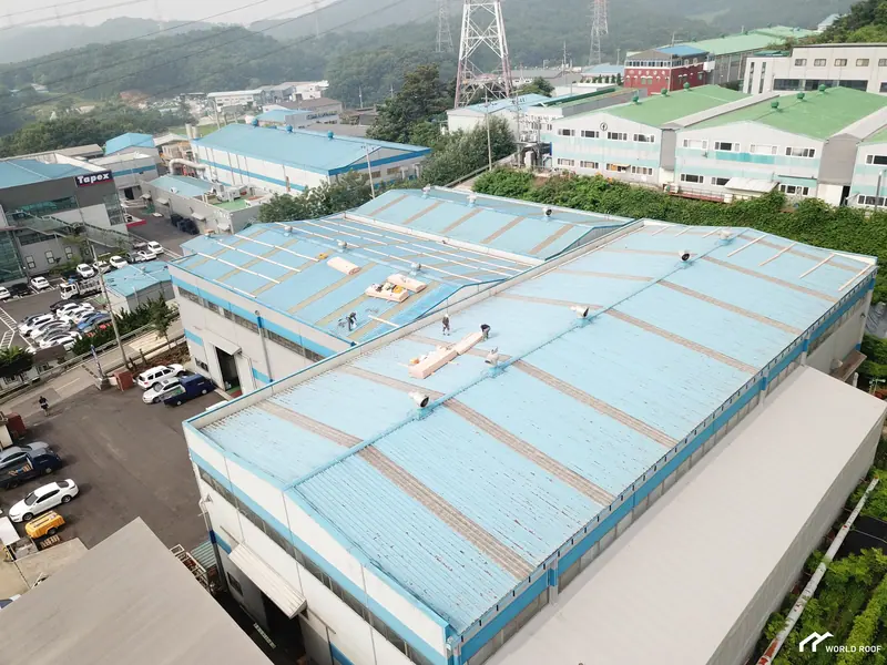 화성 노후 공장 지붕 칼라강판 공사 시공 과정