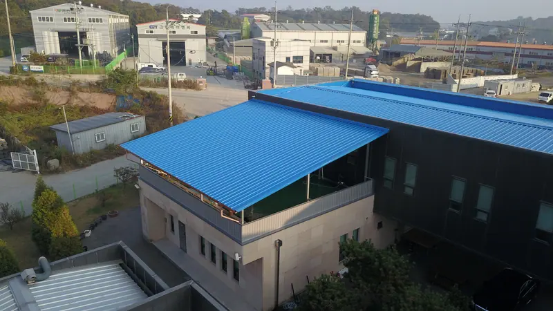 화성 장안 공장 물받이 확장·철재 캐노피 공사 시공 과정