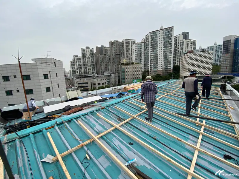 서울 동작구 상가 칼라강판 지붕 공사 시공 과정