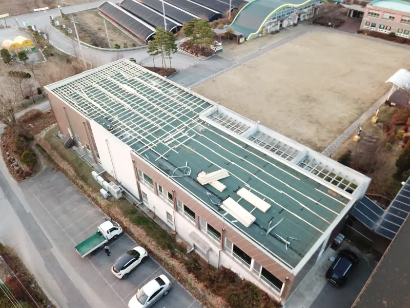 논산 상가 우레탄 평지붕 칼라강판 경사지붕 시공 과정