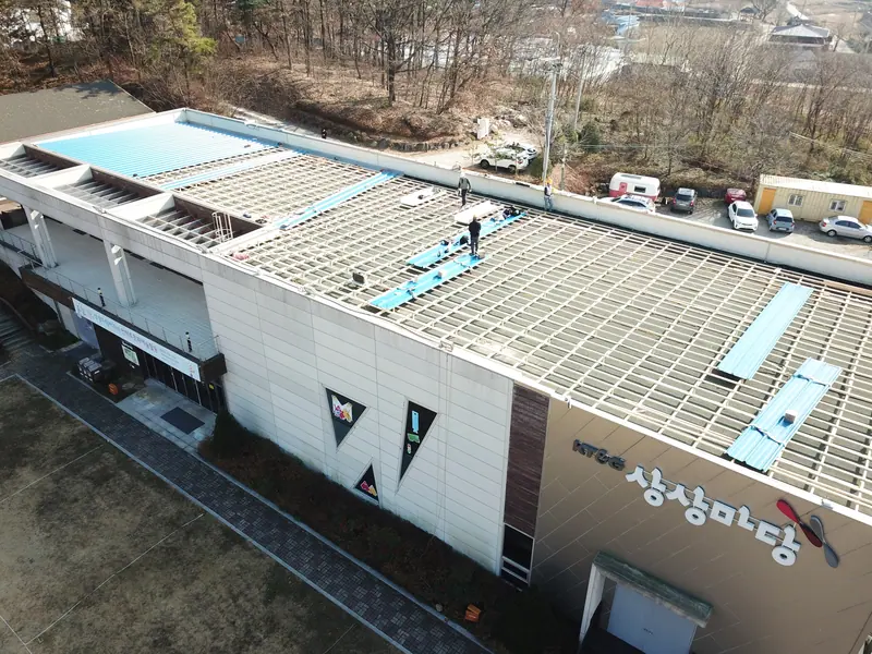 논산 상가 우레탄 평지붕 칼라강판 경사지붕 시공 과정
