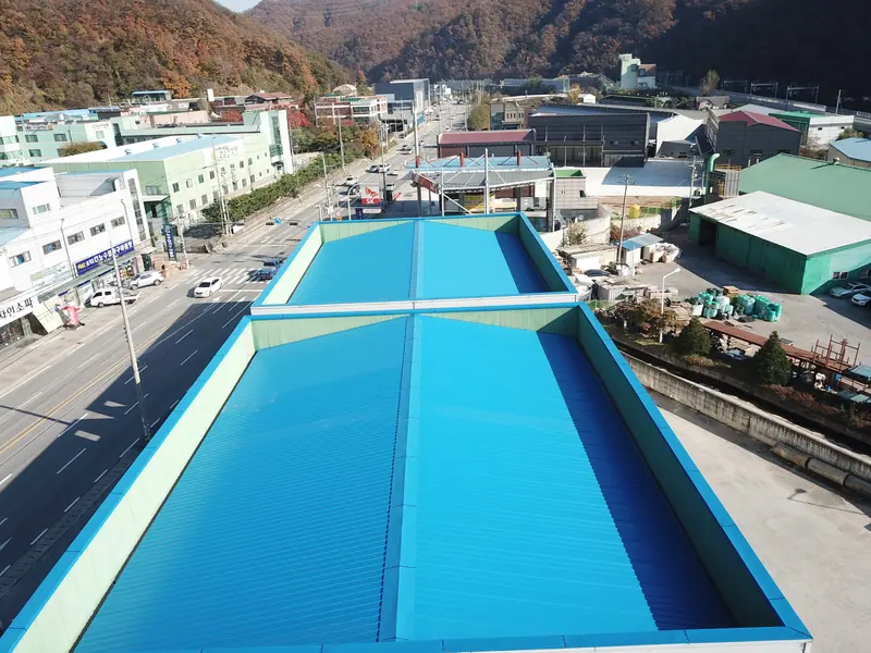 광주 물류창고 지붕 칼라강판 공사 시공 과정