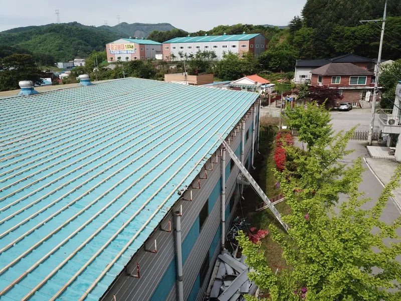 평택 포승 물류창고 지붕 칼라강판 공사 시공 과정