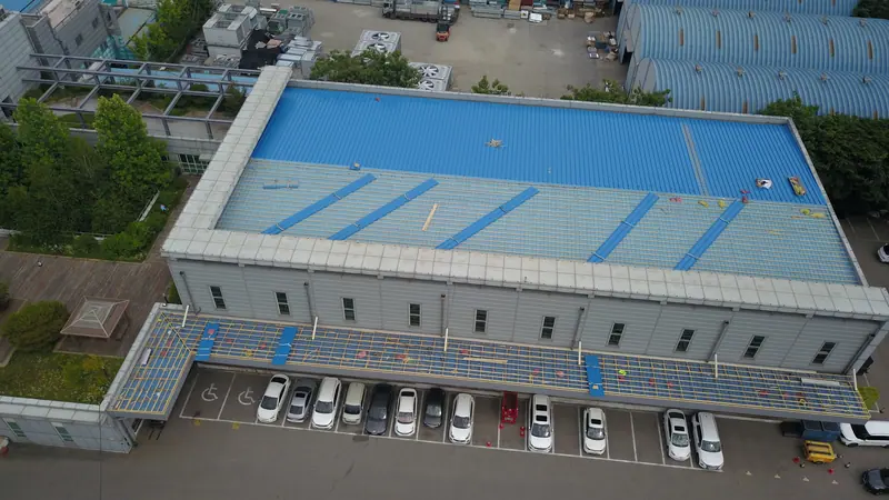 인천 중구 공장 지붕·캐노피 칼라강판 공사 시공 과정