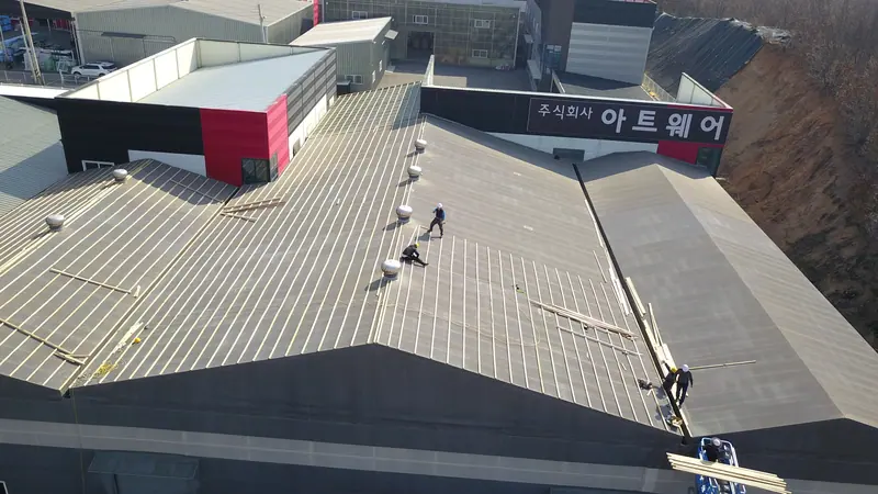 용인 처인구 공장 천막지붕 칼라강판 교체 시공 과정