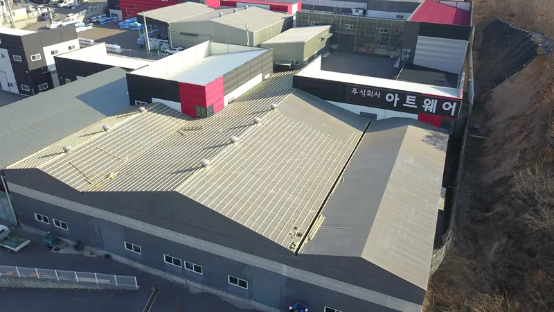 용인 처인구 공장 천막지붕 칼라강판 교체 시공 후 · 완료