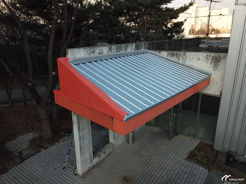 안성 공도 (주)교원 공장 캐노피 칼라강판 공사 시공 과정