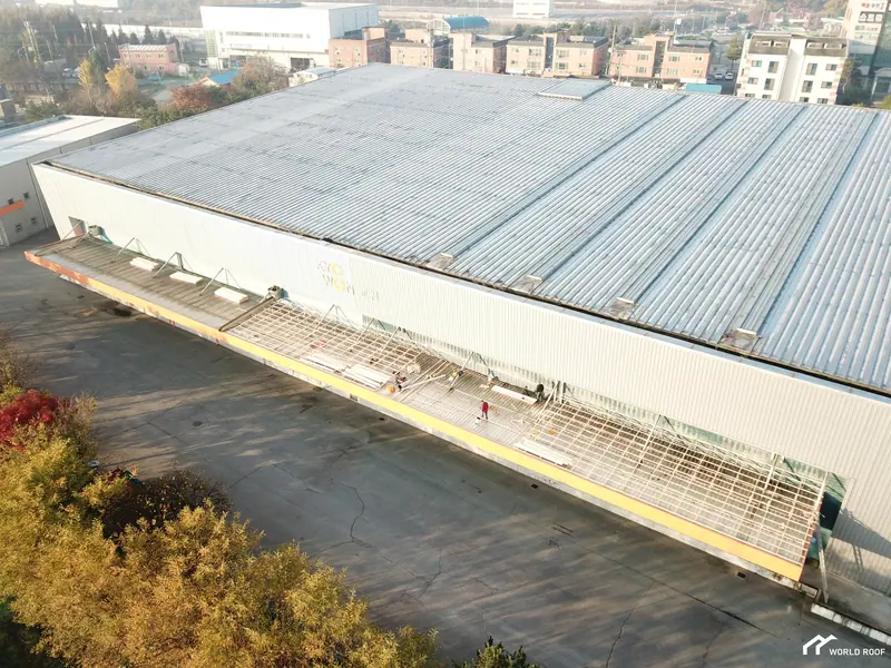 안성 공도 (주)교원 공장 캐노피 칼라강판 공사 시공 과정