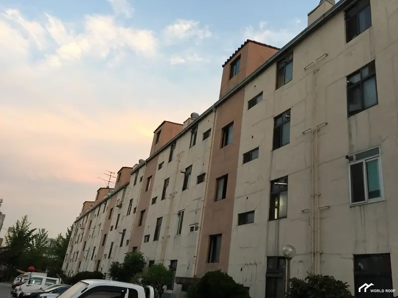 청주 산남주공3차 아파트 기와지붕 칼라강판 교체 시공 과정