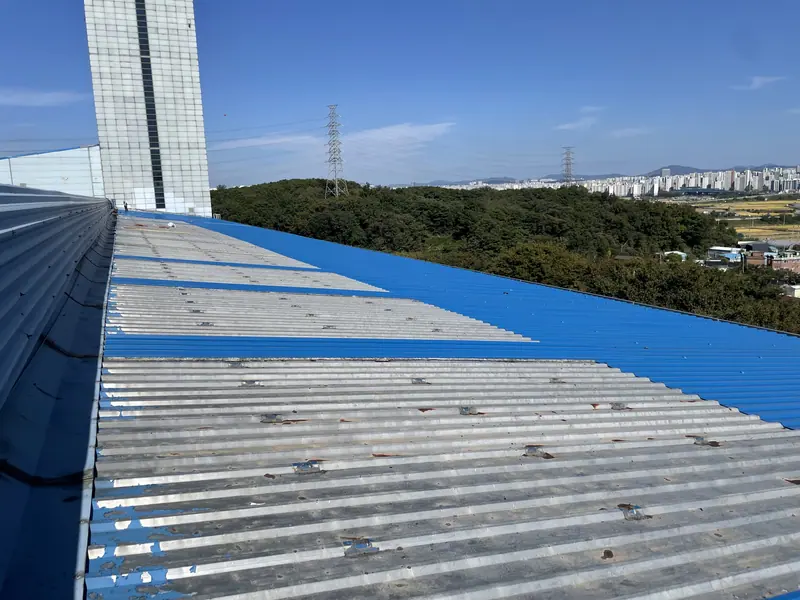 화성 안녕동 4,200평 공장 지붕 칼라강판 공사 시공 과정