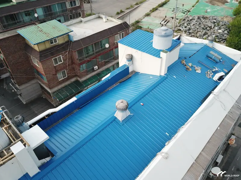 천안 신당동 빌라 옥상 칼라강판 지붕 공사 시공 과정